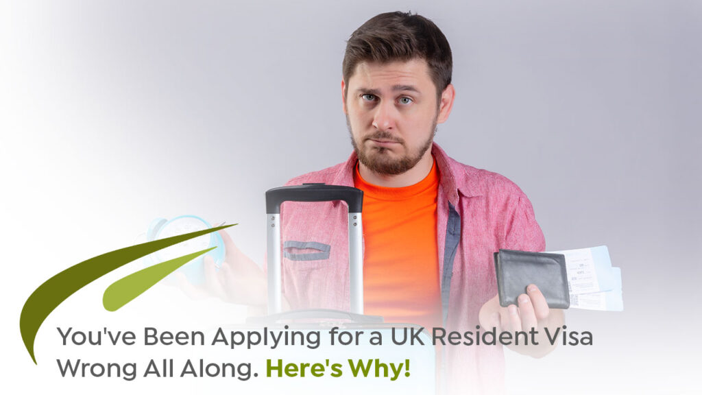 young-traveler-man-standing-with-suitcase-holding-air-tickets-alarm-clock-looking-camera-displeased-standing-white-background - UK Resident Visa
